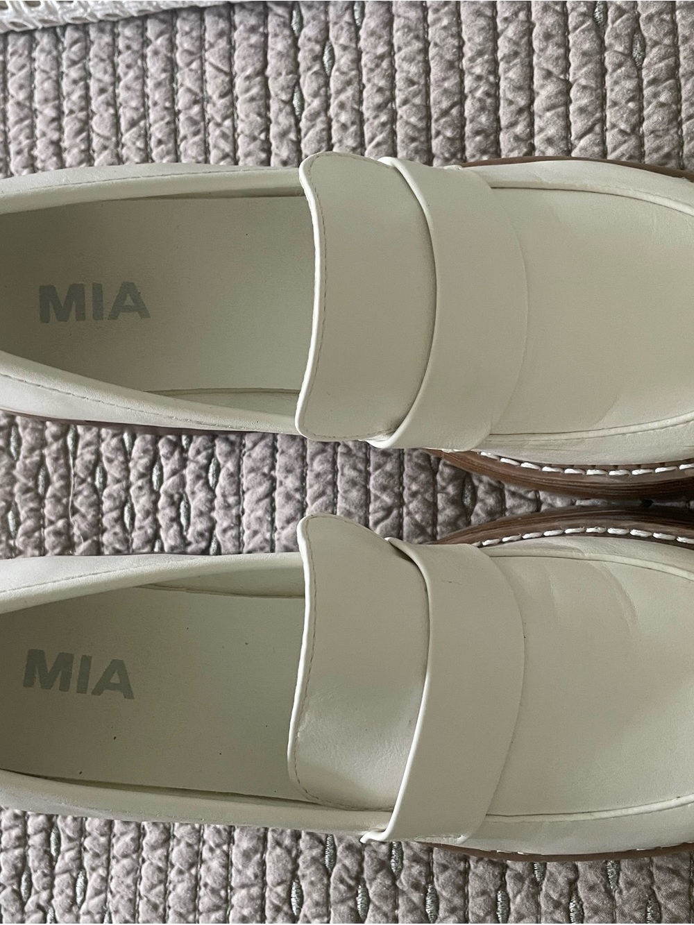 Dalia Cream Leather Penny Loafers